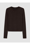 Nevavm with a Difference, Xside Brown Camisole Plain Super Skinny & Extra Narrow Long Sleeve Women's Bodysuit - 5