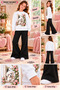 Winter, Spring, and Autumn Girls' Black Spanish Flared Bottoms and White Sweat Top - 2