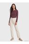 Nevavm with a Difference, Lcw Everyday Burgundy Camisole Striped Super Skinny & Extra Narrow Long Sleeve Women's Bodysuit - 2
