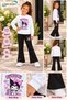 Winter, Spring, and Autumn Girls' Black Spanish Flared Bottoms and White Sweat Top - 2