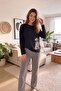 Black Dalmatian Patterned Cotton Refined Women's Pajama Set - 6