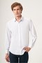 White Soft Collar Knitted Slim Fit Stretchy Shirt 1004265170