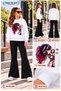 Winter, Spring, and Autumn Girls' Black Spanish Flared Bottoms and White Sweat Top - 2