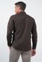 Brown Buttoned Collar Long Sleeve Slim Fit Cotton Shirt 1004260235 - 4