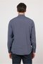 Indigo Buttoned Collar Long Sleeve Pocketless Slim Fit Modal Shirt 1004260162 - 5