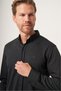 Black Buttoned Collar Textured Knitted Slim Fit Stretchy Shirt 1004265169 - 4