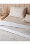 Refined Grid Cotton Double Bed Sheet Duvet Cover Set 200X220 cm Beige - 3