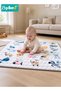 Baby Play Mats, Tummy Time Activity Play Mat, Baby Crawling Mat, Ultra Soft Floor Mat, Large Cushioning Padded Baby Playpen Mat for Indoor Outdoor Use, Machine Washable & BPA Free, 127x127CM, 25MM - 6