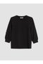 Nevavm Farkıyla Lcw Everyday Black Diver Fabric Embroidered Oval Collar Long Sleeve Women's Blouse - 5