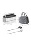 Double Layer 304 Stainless Steel Lunch Box, Compartment Bento Container, Leakproof Seal, With Handle, Cutlery & Insulated Bag, Microwave & Fridge Safe - 2