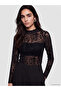 Uzg Store's Tulle Blouse with Embroidered High Collar for Style Enthusiasts