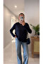 Hisna Navy Blue Long Sleeve Basic Sweatshirt - 3