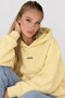 Women's Oversize Hoodie Amore Printed Yellow – Hooded, Kangaroo Pocket, 3-Thread Ribbed Fleece - 5