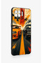 Oppo Reno 4 Lite Compatible Orange and Black Car Patterned Silicone Case - 3
