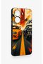 Poco X7 Pro Compatible Orange and Black Car Patterned Silicone Case - 3