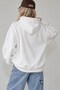 Women's Oversize Hoodie Amore Printed White – Hooded, Kangaroo Pocket, 3-Thread Ribbed Fleece - 6