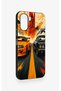 Oppo A6T Compatible Orange and Black Car Patterned Silicone Case - 3