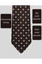 Floral Pattern Classic Brown Tie - 8 cm Width - 2
