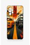 Samsung-A72 Compatible Orange and Black Car Patterned Silicone Case - 2