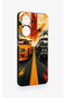 Oppo A60 Compatible Orange and Black Car Patterned Silicone Case - 3