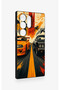 Samsung S24 Ultra Compatible Orange and Black Car Pattern Silicone Case - 3