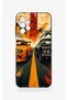 Samsung A13 Compatible Orange and Black Car Patterned Silicone Case - 2