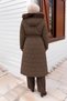 Snap Fastener Geometric Patterned Nova Coat Tsd260307 Brown - 6