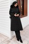 Snap Fastener Geometric Patterned Nova Coat Tsd260307 Black - 3