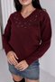 V-Neck Floral Stone Embellished Sweater - 2