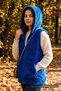 Women's Saks Plush Soft Zippered Hooded Vest 22Kylkpelo - 5