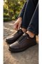 Genuine Leather Men's Daily Lace-Up Casual Shoes – Brown