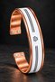 Men's Copper Bracelet Adjustable Double Magnet Model Thick Brown Bracelet