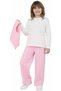 Girl's Pink Color Vest Blouse and Wide-Legged Trousers Three-Piece Set Stylish Casual Combination - 2