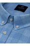 Regular Fit Long Sleeve 100% Cotton Buttoned Collar Patterned Blue Shirt 3811m - 2