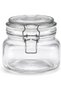 Glass Storage Jar with Clip Lid 500 ml, Clear Glass Food Container with PP Sealing Ring