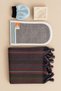 1973 Groom's Hamam Dowry Package 5 Piece Gift Set of 5 Special Peshtemal, Silk Pouch, Facial Pouch, Soap, Tulle Bag (5 Pieces) - 2