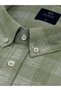 Regular Fit Long Sleeve 100% Cotton Buttoned Collar Patterned Green Shirt 3811Y - 2