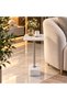 Modern Side Service Table with Marble Surface and Base