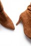 Wedge heel women's suede ankle boot - tan, 7cm heel - 5