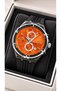 Functions Active, Black Silicone, Orange Dial, Band, Calendar Men's Wristwatch in Stylish Box - 2