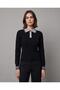 Women's Elegant Polo Collar Striped Cuff Detailed Stylish Knitwear Blouse - 3