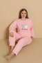 Fawn 1110 Interlock Large Size Heart Winter Home Women's Pajama Set - 3