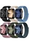 6 Pack Sport Nylon Loop Band Compatible with Apple Watch Band Series 12 | 11 | 10 | 9 | 8 | 7 | 6 | SE | 5 | 4 | 3 | 2 |1, 38mm 40mm 41mm 42mm Adjustable Breathable Braided Straps-EssentialSet