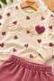 Baby girl heart patterned lovely embroidered 2-piece bottom top tracksuit set 3-6-9-12 months - 4