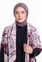Rose Pattern Wool Cashmere Shoulder Shawl - 4