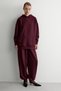 Volire women's hooded sweatshirt with pockets and elasticated hem pants - burgundy top and bottom set - 2