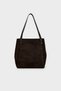 Genuine Leather Suede Shoulder Bag - Brown - 3