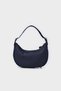Baguete Shoulder Bag with Buckle - Dark Blue - 3
