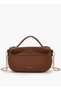 Suede Chevron Panelled Crossbody Bag with Chain Strap - 4