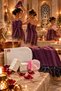 1973 Bridal Bath Dowry Package 10 Piece Gift Set of 5 Special Peshtemal, Silk Pouch, Facial Pouch, Soap, Tulle Bag (10 Pieces) - 4